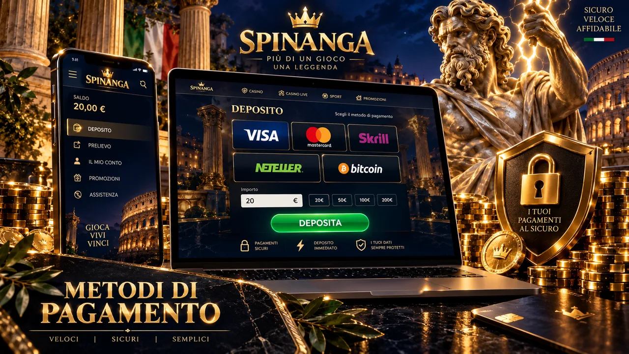 Metodi di pagamento Spinanga Casino: carte, e-wallet, PostePay e criptovalute