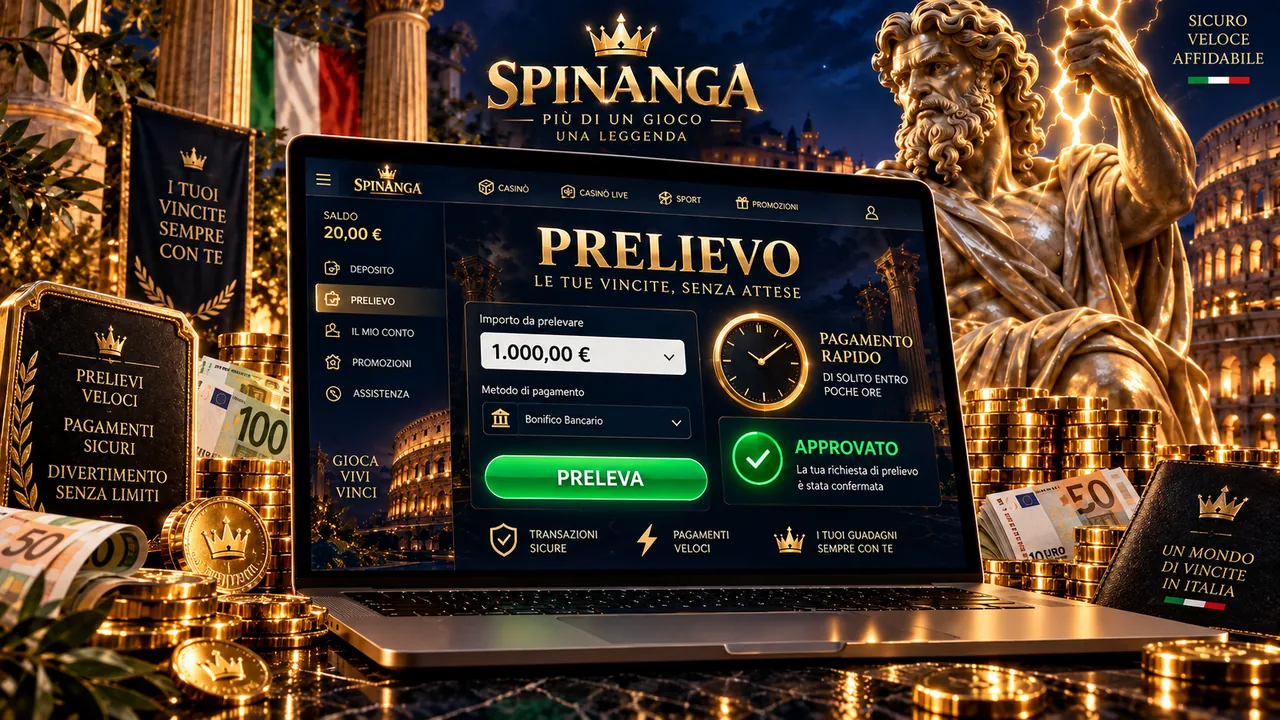 Prelievo su Spinanga Casino: tempi, limiti e verifica KYC